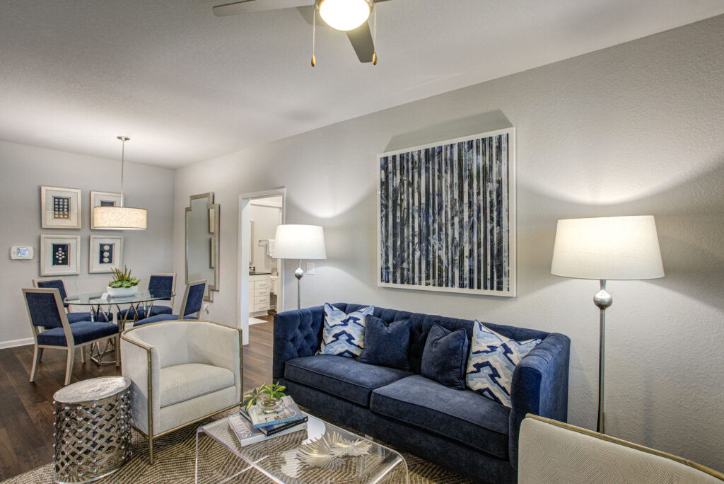 Open living and dining space