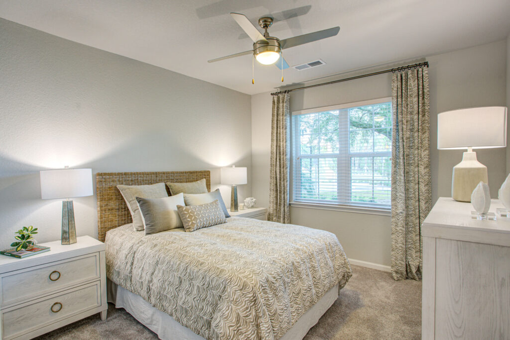 Bedroom with large window